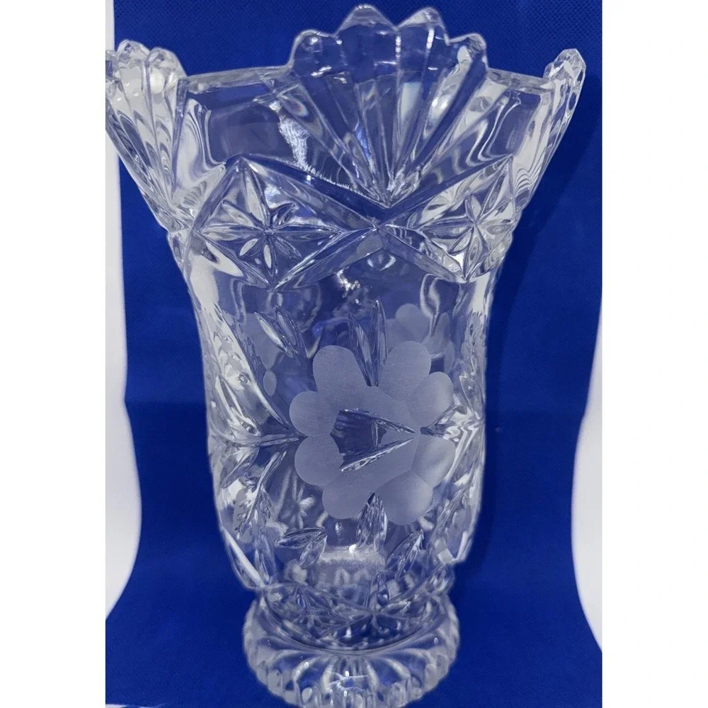 Vintage Imperial Lead Crystal Scalloped Top Vase Made in Poland